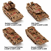 Tanques de Camuflaje del Ejército, 4 Piezas, Modelo de Plástico, Juguete Educativo DIY para Niños, Regalo, Camiones Militares, Juego de Bloques de Construcción