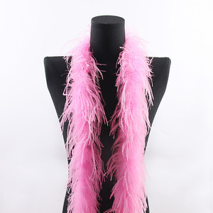 Belle bande de plumes d'<span class=keywords><strong>autruche</strong></span> naturelles de 2M, garniture de Costumes duveteux de qualité Boa pour Costume de fête, châle disponible - Product Image 3