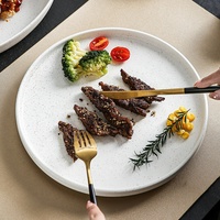 Service de table en céramique minimaliste élégant, écologique, sans BPA, assiettes à steak, plats à dessert, bols à salade, bols à pâtes, restaurant, hôtel