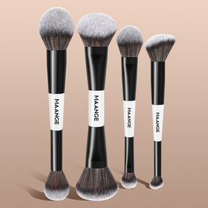 MAANGE – Nouveau Kit de 4 <span class=keywords><strong>Pinceaux</strong></span> de Maquillage Professionnels Double-Tête Personnalisables (OEM & ODM) pour Poudre Libre, Fard à Joues et Fond de Teint - Product Image 1