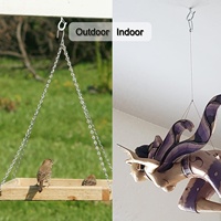 Lot de 20 crochets en fer en forme de Q avec boucle de sécurité, revêtement poudré antirouille, capacité de 40 lb pour mangeoires à oiseaux, carillons éoliens, décorations de fêtes
