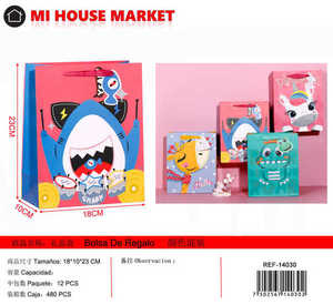 Sacchetto regalo con design a forma di squalo, in carta, per feste, per bambini dai 5 ai 7 anni - Product Image 3