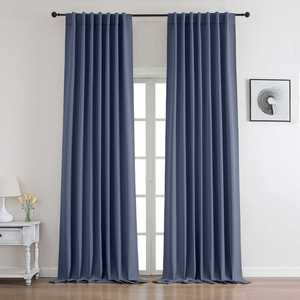 OWENIE Set di <span class=keywords><strong>tende</strong></span> in rilievo pannello finestra per soggiorno camera <span class=keywords><strong>da</strong></span> letto, Set di 2 pannelli di Black Out pannelli tenda in blu Denim - Product Image 1