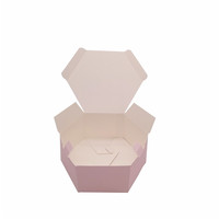 Boîtes de mousse hexagonales uniques créatives et écologiques personnalisées avec logo Boîte d'emballage de gâteau en papier élé