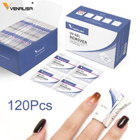 Venalisa Lingettes Dissolvantes de Gel à Ongles – Boîte de Nettoyant pour Couche Adhésive de Vernis Gel – 120 Serviettes – Outils de Nail Art – Prix Usine