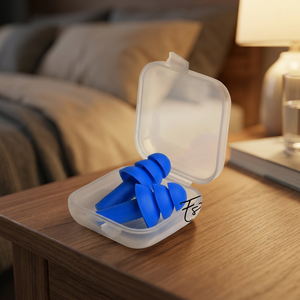Tapones de silicona reutilizables de alta calidad, los más vendidos, azules, NRR 25dB SNR 30dB, cómodos de usar, protección auditiva, venta al por mayor - Product Image 2