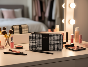 Portafoglio singolo da donna in microfibra grande, portatile, con scomparto per rossetto - Product Image 2