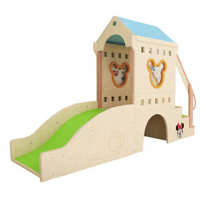 Moetry Aire de jeux en bois pour enfants en bas âge, avec toboggan, pour la salle de classe, la lecture, la crèche - Product Image 1