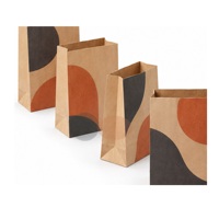 Sacs en papier kraft SOS sans poignées pour boulangerie, commande en gros personnalisée, emballage alimentaire sur mesure, ouverture supérieure, fond carré