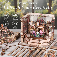 Kit de puzzle en bois 3D pour coin lecture, maison de poupée miniature, modèle de construction DIY, boîte à musique avec lumière LED, décoration d'intérieur, cadeau fait main
