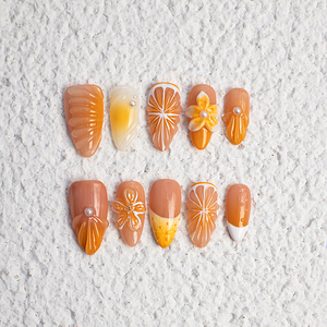 <span class=keywords><strong>Uñas</strong></span> Postizas <span class=keywords><strong>Acrílicas</strong></span> 3D con Diseño <span class=keywords><strong>de</strong></span> Frutas, Hechas a Mano, Cobertura Total, Pre-diseñadas, Reutilizables, Venta al Por Mayor - Product Image 1