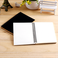 Carnet de croquis A5 promotionnel, reliure spirale, couverture kraft, pages personnalisables pour peinture gouache, cadeau en papier