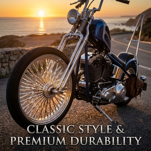 Rueda Delantera Cromada de 18 Pulgadas con Radios Gruesos para Harley Road Glide y Street <span class=keywords><strong>Bob</strong></span> - Product Image 1
