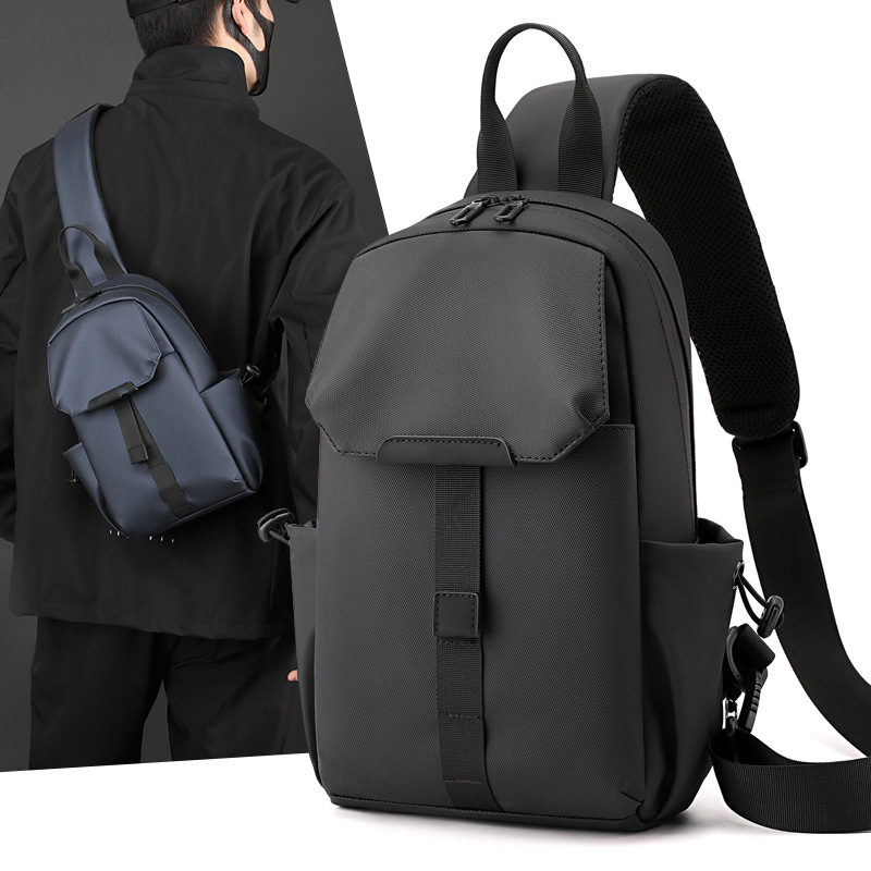 Unisex Lightweight Minimalist Simple Chest Bag Crossbody Shoulder Bag Sports Small Waterproof Pu Zipper Breathable Durable