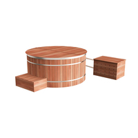 Baignoire Spa Froide 2 Personnes de Haute Qualité, Design Moderne, Fabrication Directe Usine OEM/ODM, Cèdre Rouge, Acier Inoxydable 304, Écologique, pour Villa et Hôtel