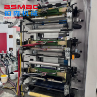 Machine d'impression flexographique six couleurs haute vitesse rouleau à rouleau
