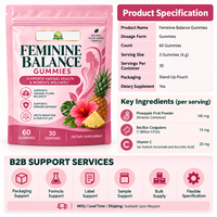 Gummies Premium Équilibre Féminin Saveur Ananas Hawaïen – Soutien Quotidien pour la Flore Intime Féminine, l'Équilibre du pH et la Défense Immunitaire