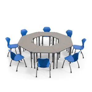 Ideal Configurable Classroom System Combination Student Desks With Hpl Board Ergonomic Comfortable School Furniture/