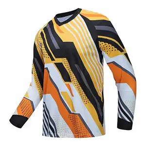 कस्टम UPF30+ पुरुष बच्चे महिला मोटोक्रॉस ऑफ-रोड लंबी आस्तीन एमएक्स रेसिंग जर्सी सांस लेने योग्य जैकेट सूट डिजिटल प्रिंटिंग XXL OEM