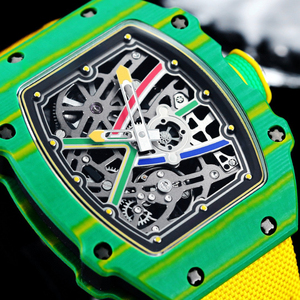 Montre automatique squelette de style RM haut de gamme, boîtier léger en fibre de carbone, design aux couleurs du drapeau sud-africain, montre-bracelet de sport de luxe - Product Image 2