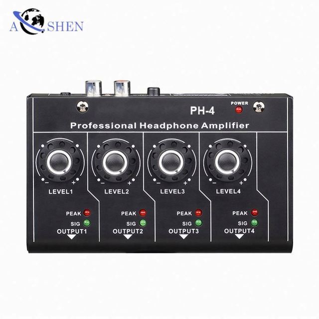 Professional Portable 4 Channel Headphone Monitor Amplifier Earphone AMP