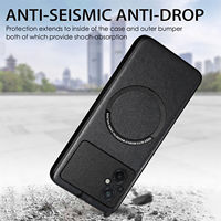 Casing Belakang Kulit Pu Magnetis untuk Xiaomi Poco M5 M4 M3 X3 X4 Casing Pengisi Daya Nirkabel untuk Samsung A13 A03 S23 Pixel 7pro 6A