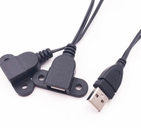1.5m USB mâle à 2 femelle câble de charge meubles table de chevet USB C chargeur Port montage sur panneau câble d'alimentation