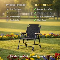 Chaise pliante de camping Kermit en promotion - Mobilier d'extérieur portable et respirant, écologique, pour jardin, parc, hôtel et entrepôt
