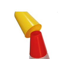 Cône de signalisation routière à LED solaire en plastique avec protection IP65 et LED rouges/jaunes pour cône de sécurité