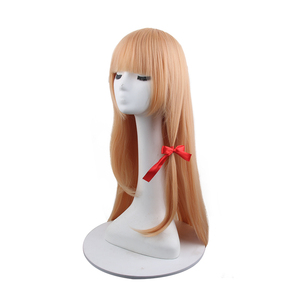 Perruque classique de Cendrillon avec nœud rouge, perruque synthétique pour cosplay, pour filles, fête d'Halloween, jeu de rôle, convention - Product Image 2