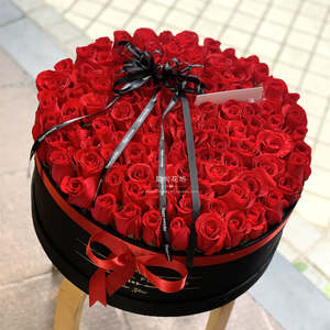 99件玫瑰圆超大套<span class=keywords><strong>2</strong></span>个黑色花束礼品盒2020纸包装纸盒厂家定制 - Product Image 2