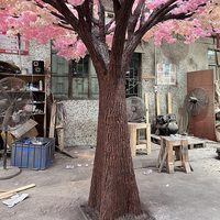 Arbre artificiel de fleurs de cerisier rose clair, petit arbre floral pour la décoration de mariage, arbre à fleurs sur pied