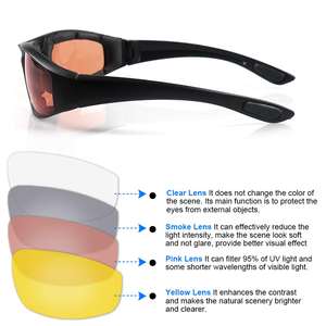 Gafas de Sol para Motocicleta con Protección UV, Antipolvo y Antiviento, con Acolchado, para Actividades al Aire Libre - Product Image 4