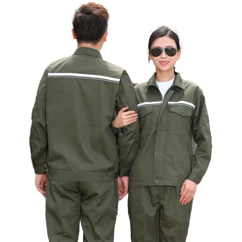 Pure Color Polyester Cotton Twill Welding Work Clothes Coverall Working Uniform Unisex