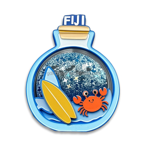 2025 nuevos regalos de recuerdos turísticos de Playa bonitos imanes de nevera de botella de deriva imanes de nevera Fiji con arena movediza - Product Image 2