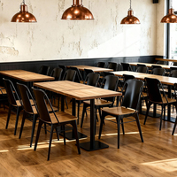 Juego de Muebles de Restaurante de Estilo Moderno, Mesas y Sillas de Metal para Cafetería, Sillas Comerciales para Cafetería, Sala de Estar Moderna de Lujo
