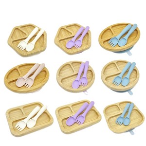 定制工厂环保动物考拉大象可爱儿童吸盘餐盘儿童餐具竹制婴儿喂食套装 - Product Image 5