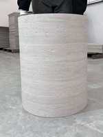 Panneau de pierre souple en travertin flexible en gros, feuille mince et flexible pour revêtement de colonnes et de murs courbes
