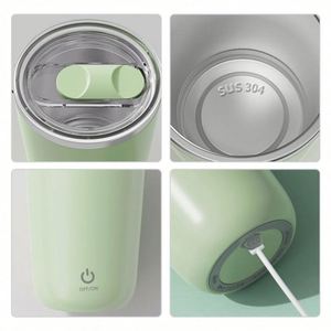 แก้วกาแฟอัตโนมัติสแตนเลส 304 พร้อมโลโก้สั่งทำพิเศษ แก้วน้ำนมไฟฟ้าแบบแม่เหล็กกันน้ำ เงียบไร้เสียง - Product Image 4