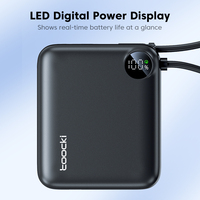 Toocki Compact 10000mAh Mini Power Bank avec câble intégré Cordon de charge rapide 22.5W pour une utilisation en voyage
