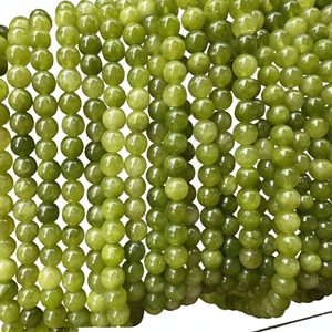 Chakralume Green <b>Peridot</b> Round Beads Smooth Polished Loose Gemstone <b>Jewelry</b> Making Necklace Bracelet Craft Supplies Rajasthan - Product Image 2