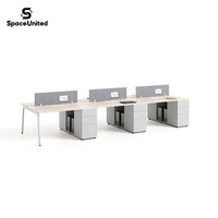 Bureaux informatiques modulaires ergonomiques pour deux personnes, vente en gros d'usine SpaceUnited