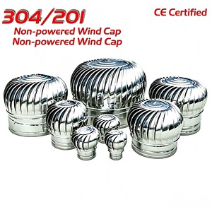 Ventilador de Extracción de Techo de Acero Inoxidable de Alta Eficiencia con Personalización OEM, Sistema de Ventilación con Turbina Eólica sin Motor - Product Image 1