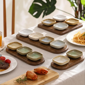 Nouvel ensemble de coupelles à sauce en céramique compactes pour condiments, chutney, huile d'olive, beurre, et sauces sucrées et acidulées, vaisselle de table domestique - Product Image 2