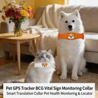 Collier GPS intelligent pour animaux de compagnie avec surveillance des signes vitaux, traduction de données de santé, mémoire 4G, suivi mondial, modèle B31