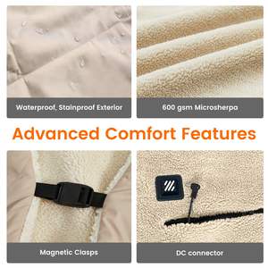 12V uso ao ar livre USB Fast Heat bateria impermeável recarregável elétrica Camping cobertor aquecido para carro Home Office - Product Image 4