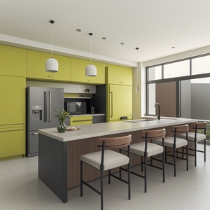 Armoire de <span class=keywords><strong>cuisine</strong></span> sur mesure en forme de revêtement contemporain <span class=keywords><strong>vert</strong></span> <span class=keywords><strong>olive</strong></span> armoire de <span class=keywords><strong>cuisine</strong></span> à panneau laqué avec îlot - Product Image 4