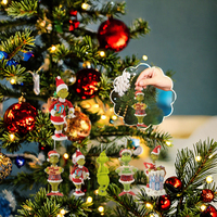 Drôle vert 2D plat poupée acrylique décorations d'arbre de Noël suspendus pendentifs et Figurines cadeaux de Noël