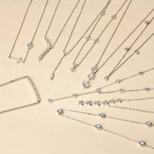 ขายส่งเครื่องประดับ หลายแบบ สร้อยคอชอคเกอร์เงินแท้ 925 ชุบทองคำขาวและทองคำเหลือง ประดับเพชรโมอิสซาไนต์ VVS1 GRA สำหรับผู้หญิง - Product Image 2