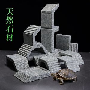 Turtle Basking Platform Stone Ladder Aquatic Decoration For Semi-Aquatic Turtles - Product Image 3